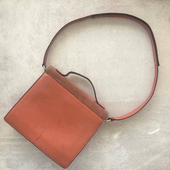 LOEFFLER RANDALL Suede & Leather Satchel Hand bag In Dusty Rose Pink - Picture 5 of 14